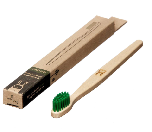 Childrens Beech Wood Plastic Free Toothbrush - Rabbit image