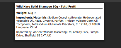 Wild Hair Shampoo Bar Tutti Frutti 60g