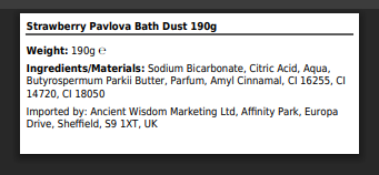 Strawberry Pavlova Bath Dust 190g