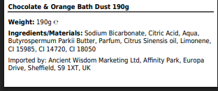 Chocolate Orange Bath Dust 190g
