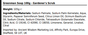 Greenman Gardeners Soap (Lemon & Basil) 100g