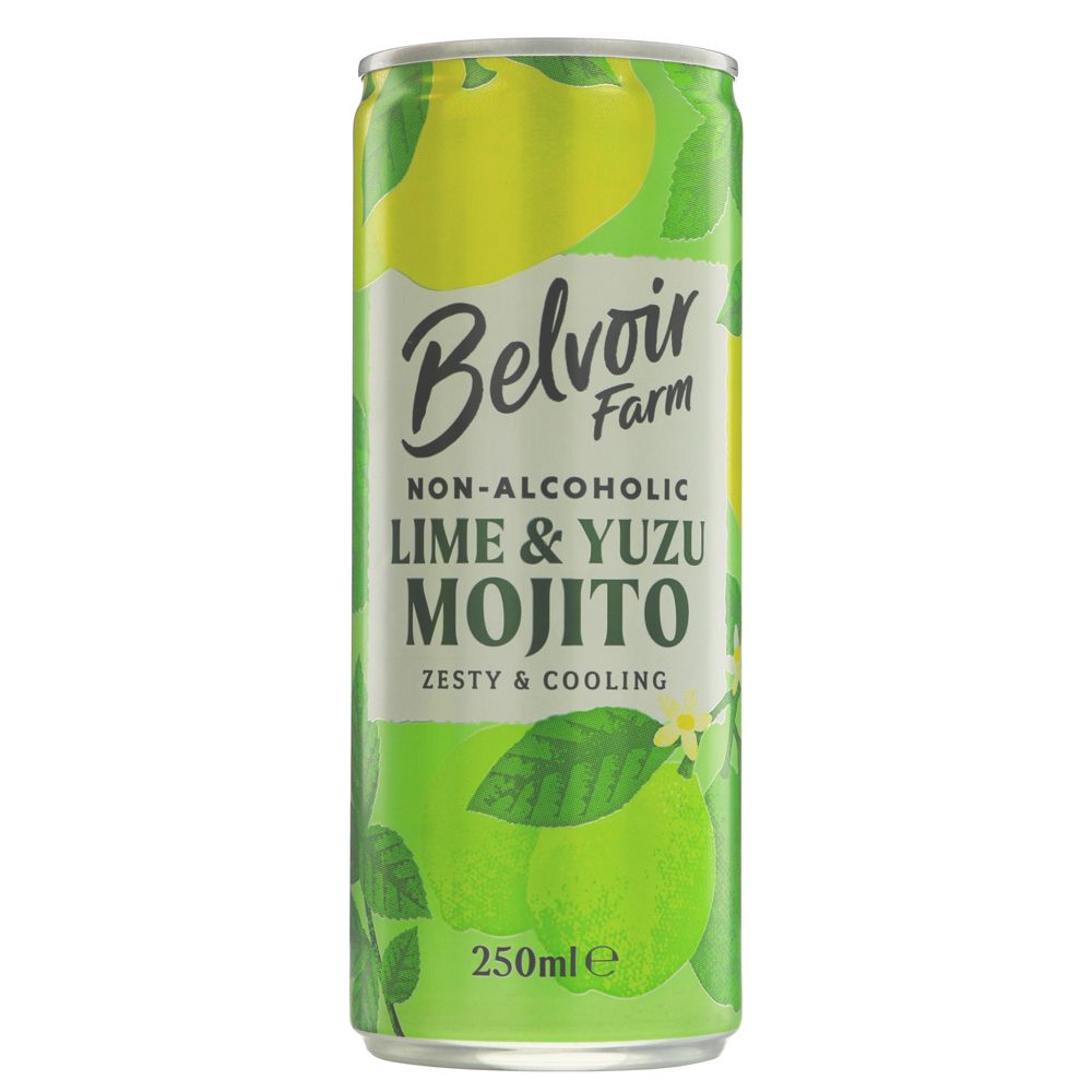 lime and yuzu mojito drink on white background