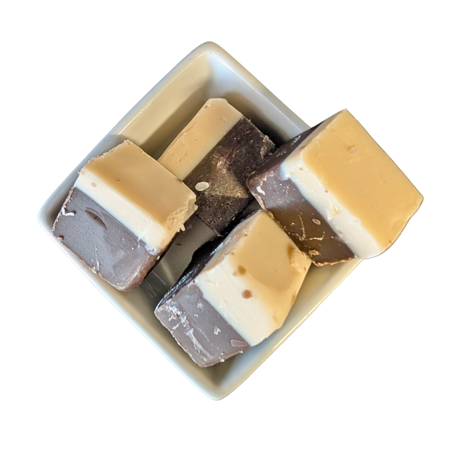 fudge in white dish