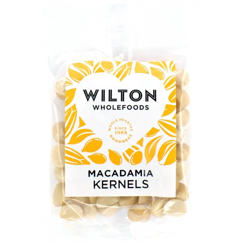 Pack of Wilton Wholefoods Macadamia Kernels on a white background