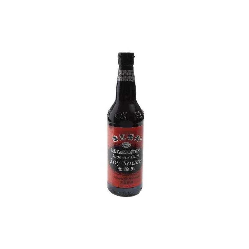Bottle of soy sauce on a white background