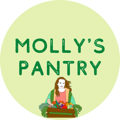 mollys pantry green logo white background