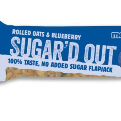 Sugar'd out Flapjackblue packet on white background