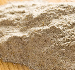 Close-up of a textured brown flour