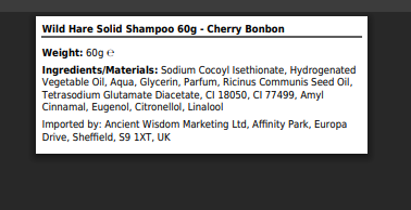 Wild Hair Shampoo Bar Cherry Blossom 60g