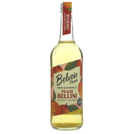 peach mocktail on white background