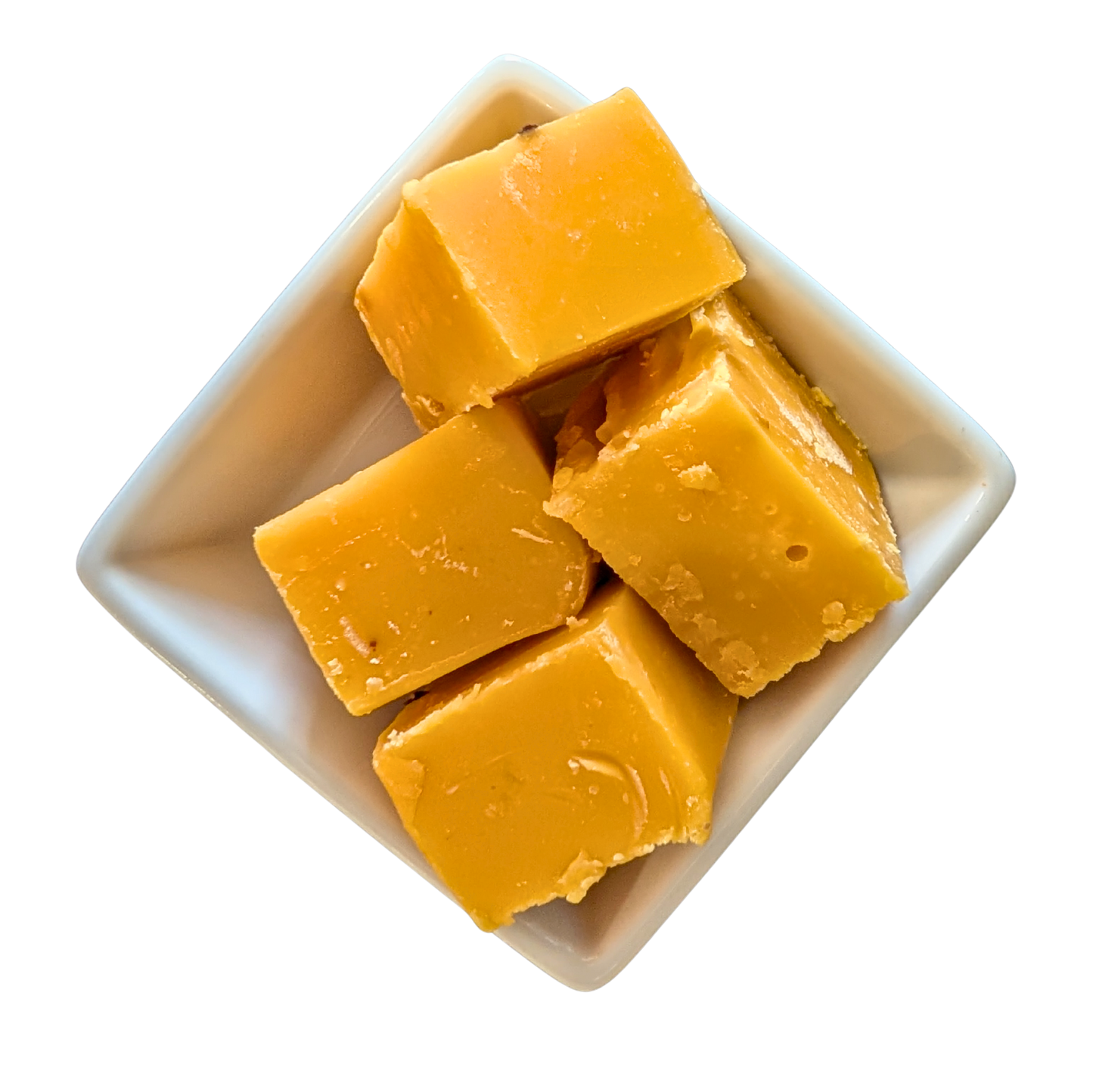fudge in white dish