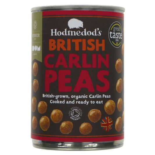 Can of Hodmedod's British Carlin Peas on a white background
