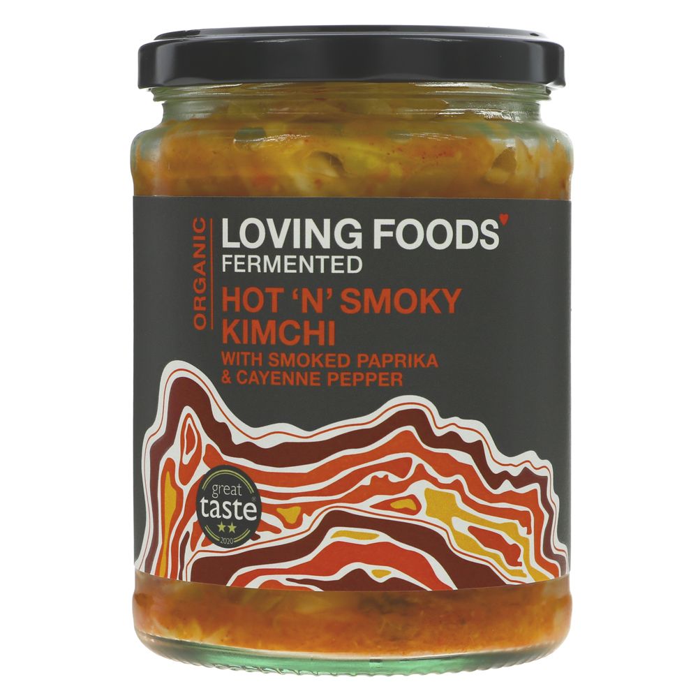 jar of kimchi on white background