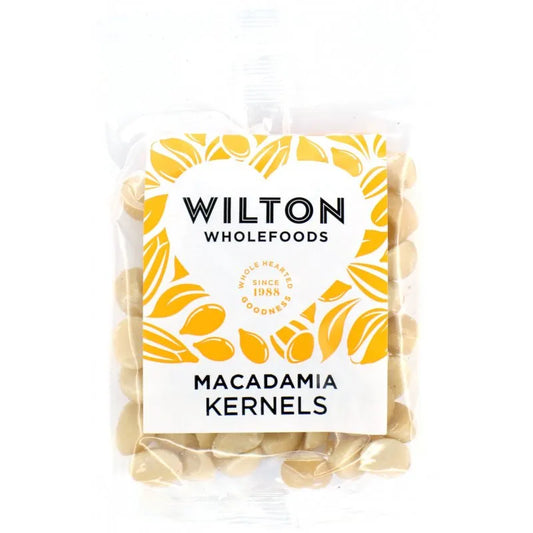 Pack of Wilton Wholefoods Macadamia Kernels on a white background