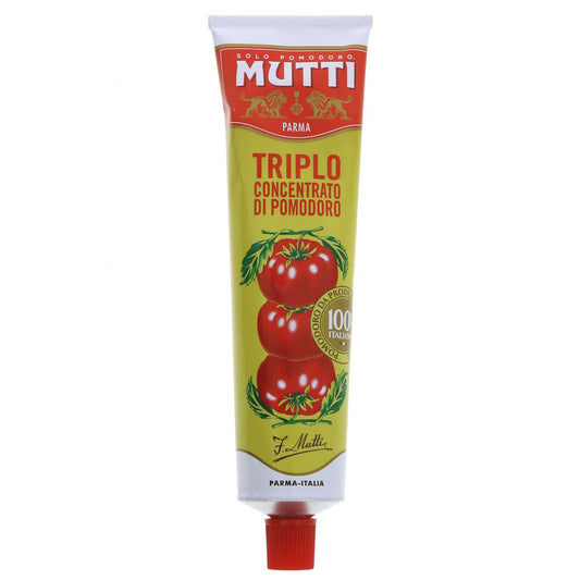 tube of tomato puree on white background
