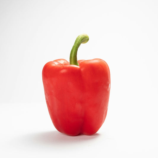 Red bell pepper on a white background