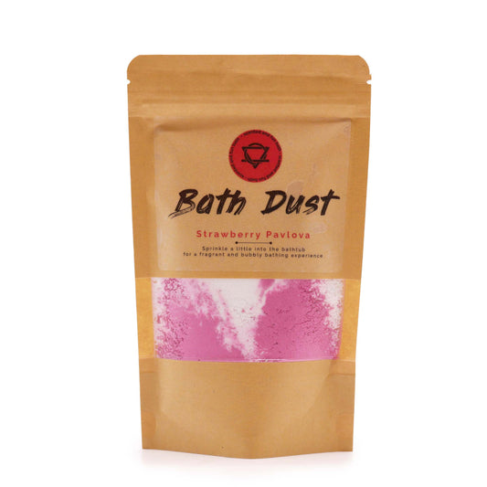 Bath Dust Strawberry Pavlova packaging on a white background