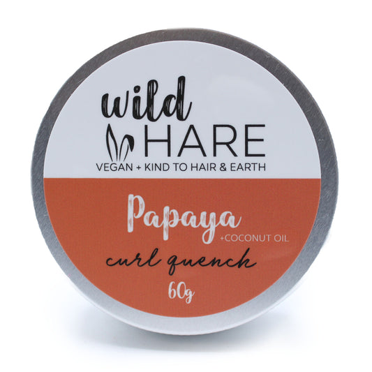 Wild Hare Papaya + Coconut Oil Curl Quench product container on a white background